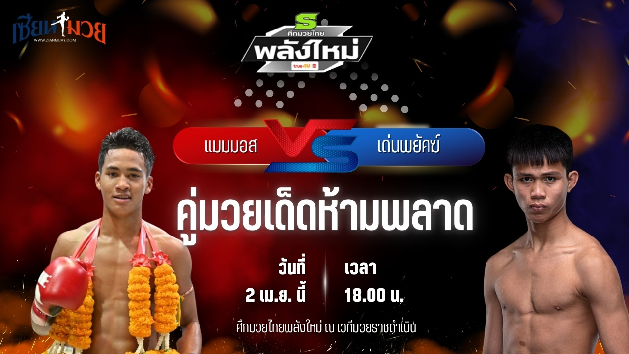 วิเคราะห์มวย ศึกมวยไทยพลังใหม่ แมมมอส ส.สละชีพ พบ เด่นพยัคฆ์ เดชเพชรสีทอง