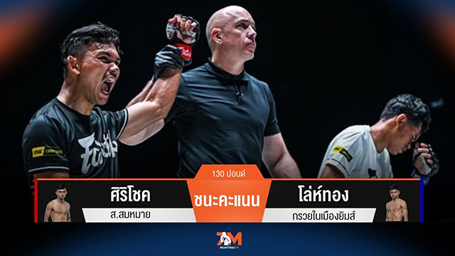 ผลมวยวันนี้ ศิริโชค ส.สมหมาย ชนะคะแนน โล่ทอง กรวยในเมืองยิมส์