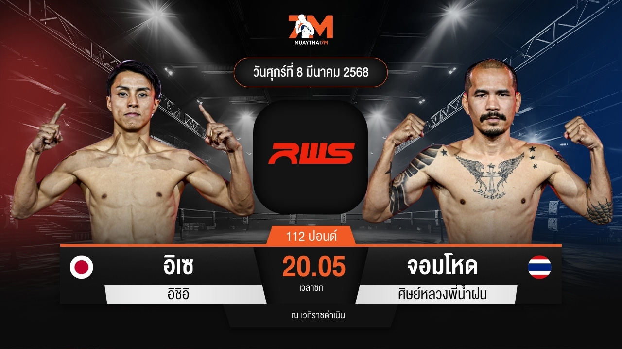 ไฮไลท์มวยศึก RWS Rajadamnern World Series ระหว่าง อิเซ อิชิอิ พบ จอมโหด ศิษย์หลวงพี่น้ำฝน